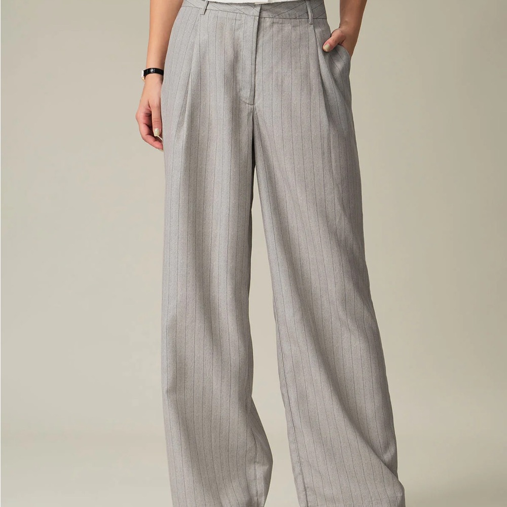 Khaki Striped Pocket Pants